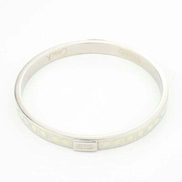 Coach Signature Silver-Tone Logo Plaque Bracelet - Picture 1 of 4